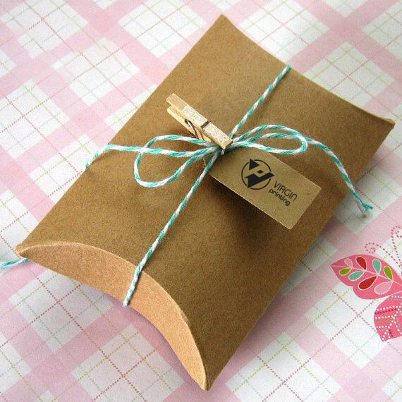 Kraft Paper Gift Pillow Boxes